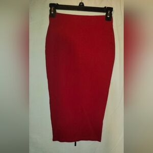 Chic Scarlet Red Pencil Skirt for Women